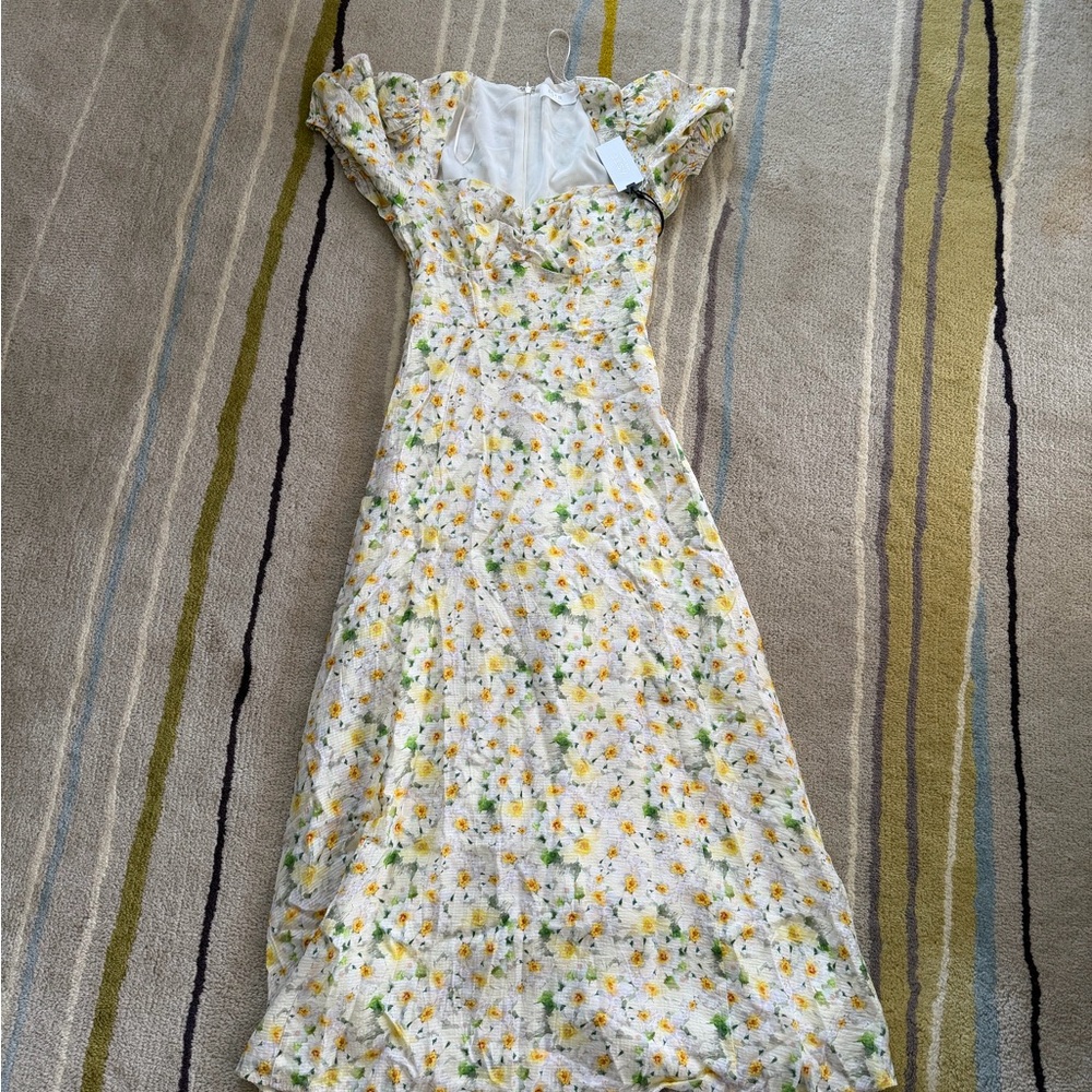 Astr Yellow and Green Floral Maxi Dress